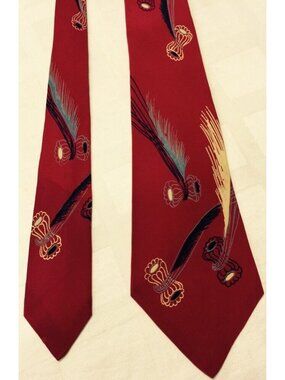 Mens Ventage Tie, Red 100% Silk